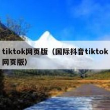 tiktok网页版（国际抖音tiktok网页版）