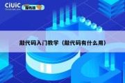 敲代码入门教学（敲代码有什么用）