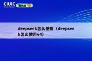 deepseek怎么使用（deepseek怎么使用v4）
