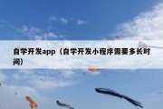 自学开发app（自学开发小程序需要多长时间）