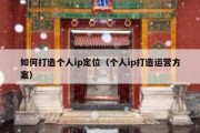 如何打造个人ip定位（个人ip打造运营方案）