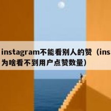 instagram不能看别人的赞（ins为啥看不到用户点赞数量）