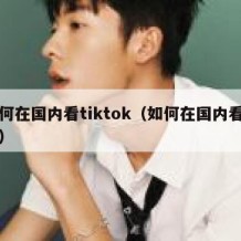 如何在国内看tiktok（如何在国内看网飞）