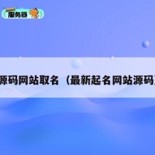 源码网站取名（最新起名网站源码）