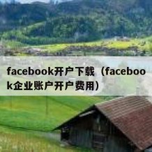 facebook开户下载（facebook企业账户开户费用）