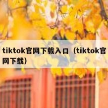 tiktok官网下载入口（tiktok官网下载）