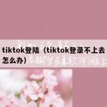 tiktok登陆（tiktok登录不上去怎么办）