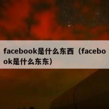 facebook是什么东西（facebook是什么东东）