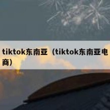 tiktok东南亚（tiktok东南亚电商）