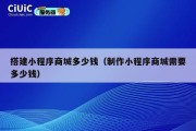 搭建小程序商城多少钱（制作小程序商城需要多少钱）