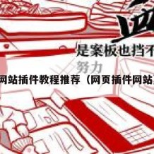 网站插件教程推荐（网页插件网站）
