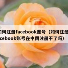 如何注册facebook账号（如何注册facebook账号在中国注册不了吗）