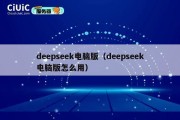deepseek电脑版（deepseek电脑版怎么用）