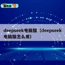 deepseek电脑版（deepseek电脑版怎么用）