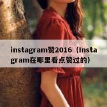 instagram赞2016（Instagram在哪里看点赞过的）