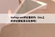 instagram评论里的fb（ins上的评论都能显示出来吗）