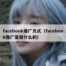 facebook推广方式（facebook推广是做什么的）