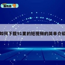 如何下载91里的短视频的简单介绍