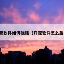 开源软件如何赚钱（开源软件怎么盈利）