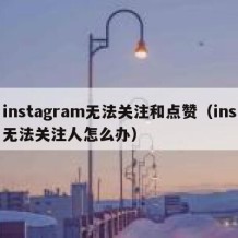 instagram无法关注和点赞（ins无法关注人怎么办）