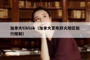 加拿大tiktok（加拿大宣布野火地区旅行限制）