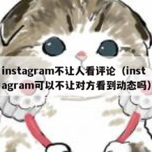 instagram不让人看评论（instagram可以不让对方看到动态吗）