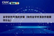 自学软件开发的步骤（如何自学开发软件需要学什么）