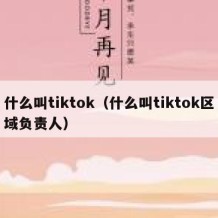 什么叫tiktok（什么叫tiktok区域负责人）