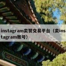 instagram卖赞交易平台（卖instagram账号）