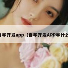 自学开发app（自学开发APP学什么）