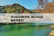 facebook的中文（facebook的中文名字）