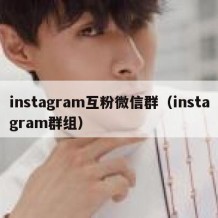 instagram互粉微信群（instagram群组）