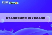 骰子小程序搭建教程（骰子游戏小程序）