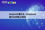 deepseek是什么（deepseek是什么时候上市的）