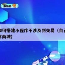自己如何搭建小程序不涉及到交易（自己搭建小程序商城）