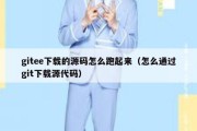 gitee下载的源码怎么跑起来（怎么通过git下载源代码）