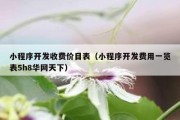 小程序开发收费价目表（小程序开发费用一览表5h8华网天下）