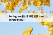 instagram怎么看评论记录（ins如何查看评论）