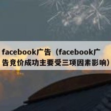 facebook广告（facebook广告竞价成功主要受三项因素影响）