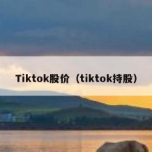 Tiktok股价（tiktok持股）