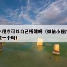 微信小程序可以自己搭建吗（微信小程序可以自己做一个吗）