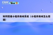 如何搭建小程序商城系统（小程序商城怎么搭建）