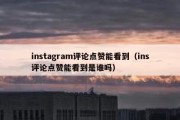 instagram评论点赞能看到（ins评论点赞能看到是谁吗）