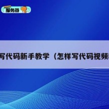 如何写代码新手教学（怎样写代码视频教程）