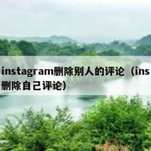 instagram删除别人的评论（ins删除自己评论）