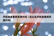 手机端查看网页源代码（怎么在手机查看网页源代码）