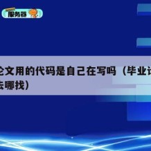 毕业论文用的代码是自己在写吗（毕业论文的代码去哪找）