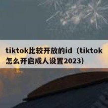 tiktok比较开放的id（tiktok怎么开启成人设置2023）