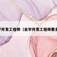 自学开发工程师（自学开发工程师要多久）