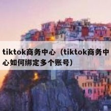 tiktok商务中心（tiktok商务中心如何绑定多个账号）